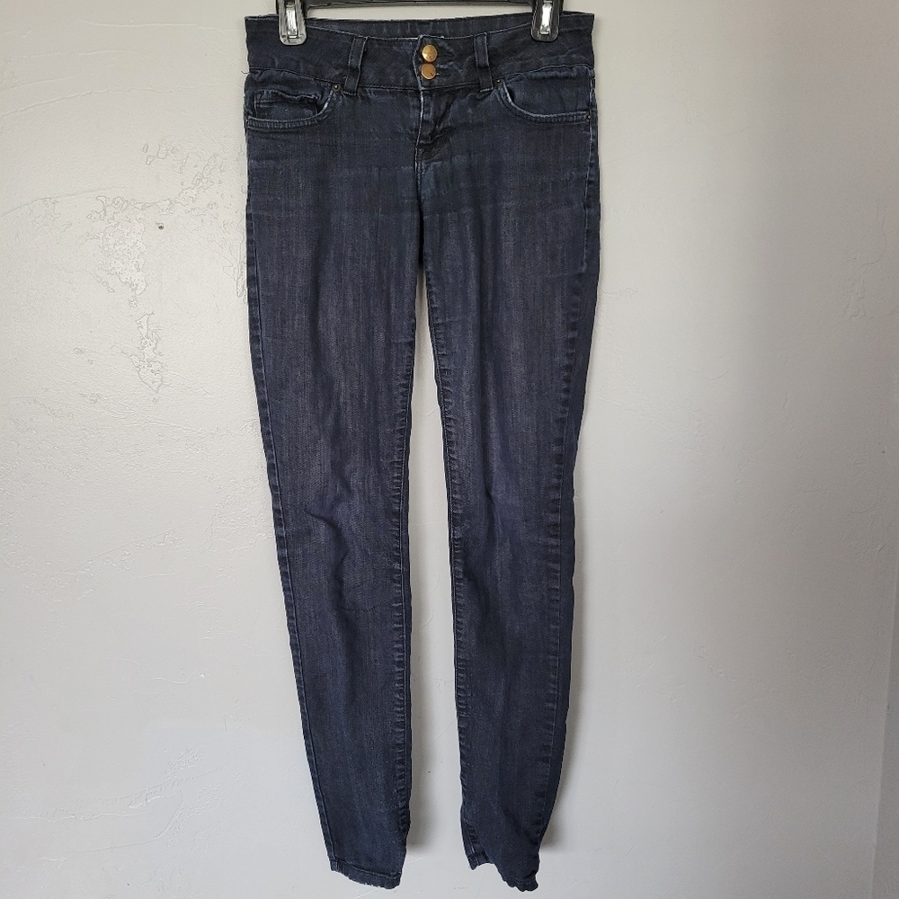 Piper's Closet 3 Dark Wash Black Denim Jeans Two Button Fly